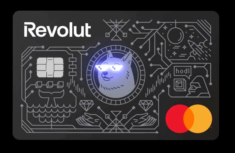 Revolut запустил криптокарту Dogecoin с LED-подсветкой